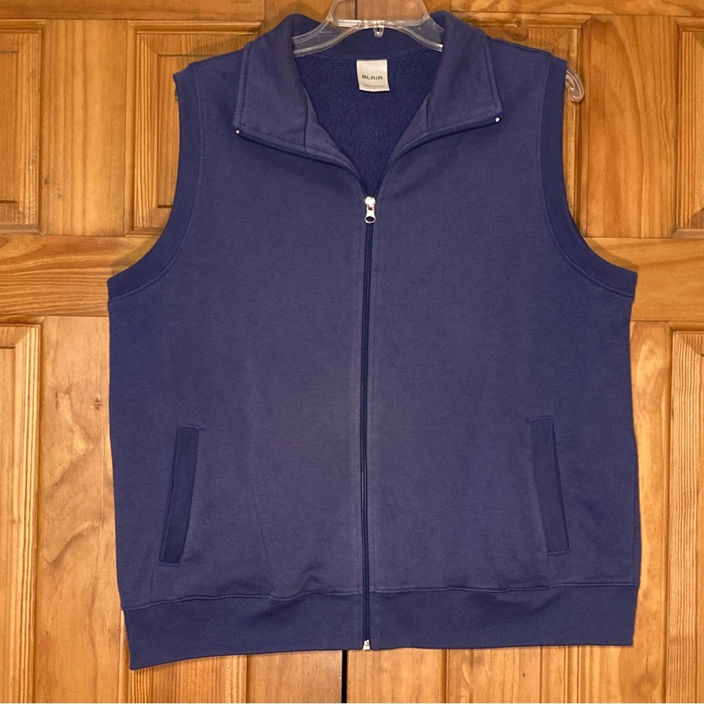 GUC Blair Vest Fleece Zippered Sleeveless Lightweight Blue Women's Size L Large